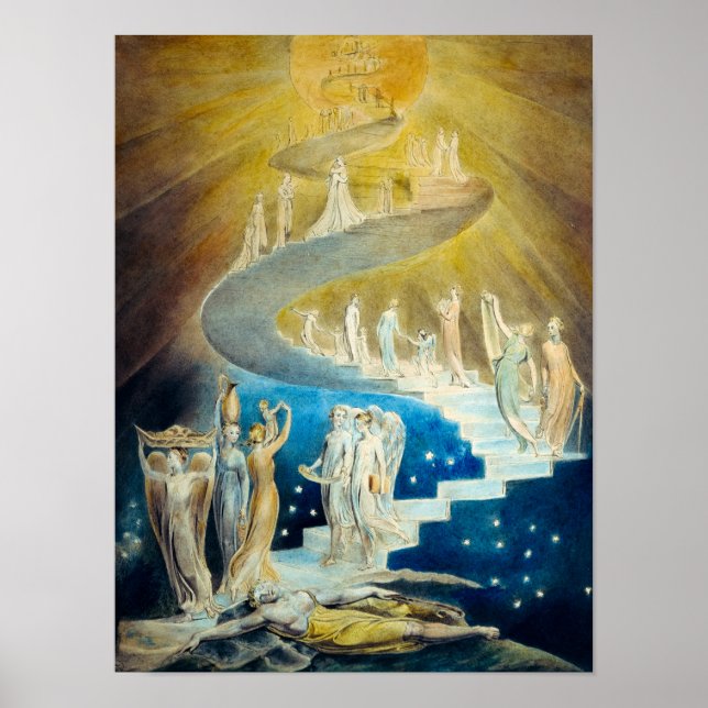 Poster Escada de Jacob por William Blake (Frente)