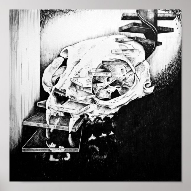 Póster Escada Descendente do Crânio do Gato (Frente)