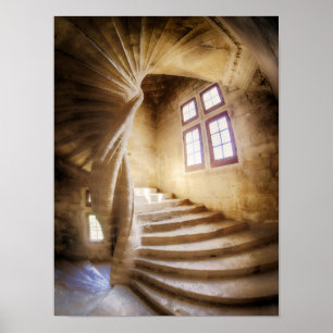 Póster Escada espiral bege, França