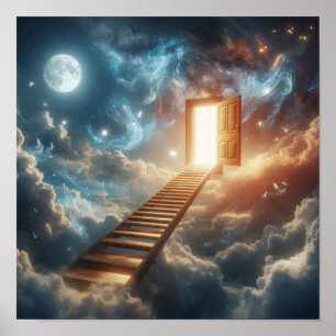 Poster Escada Mística para o Portal Celestial