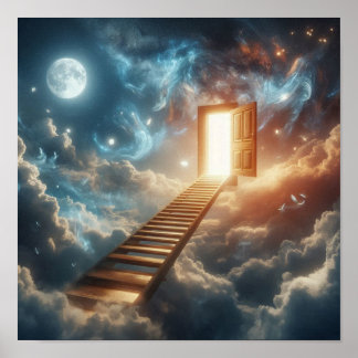 Poster Escada Mística para o Portal Celestial