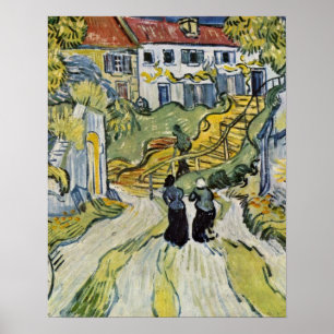 Póster Escadaria em Auvers por Vincent Willem Van Gogh