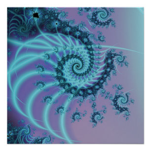 Póster Escadaria Espiral  Arte frontal azul e rosa