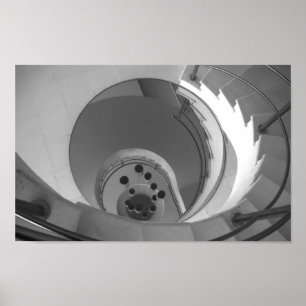 Poster Escadaria espiral da foto preto e branco