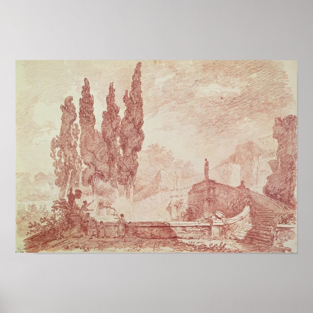 Póster Escadaria nos jardins de Villa d'Est (Frente)