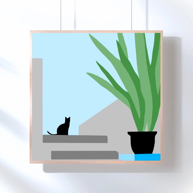 Poster Escadaria para o Céu | Gato Moderno Baixável (Criador carregado)