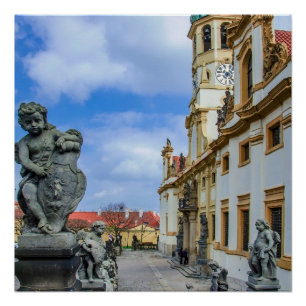 Póster Escadas com anjos de pedra na igreja de Loreto Pra