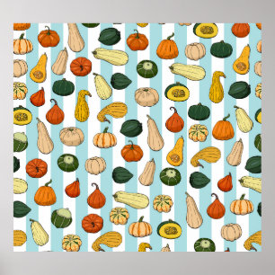 Poster Escadas desenhadas à mão, plano de fundo sem costu