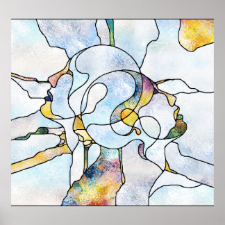 Poster Escadas do arco-íris, unidade de vidro manchada