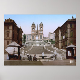 Poster Escadas espanholas em Roma (c. 1900)