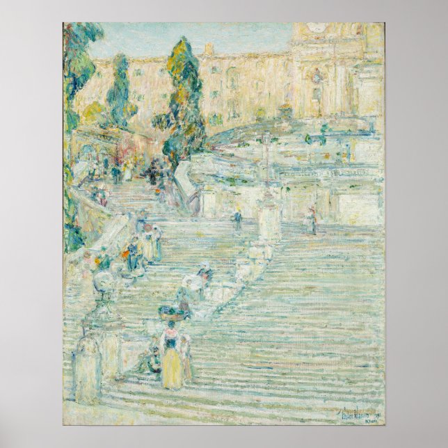 Poster Escadas Espanholas, Roma | Childe Hassam (Frente)