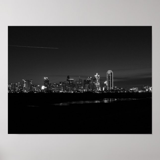 Poster Escala de Cinza do Skyline Dawn Pano (Frente)