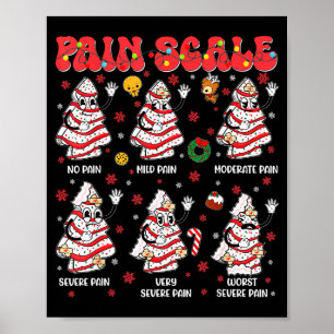 Poster Escala de Dor Árvore de Natal Engraçada Bolo Pjs P