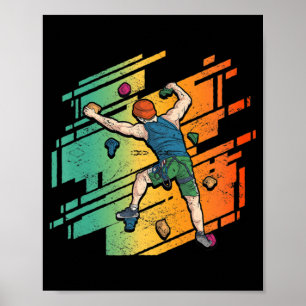 Poster Escala De Montanha Retro-Rock Subindo