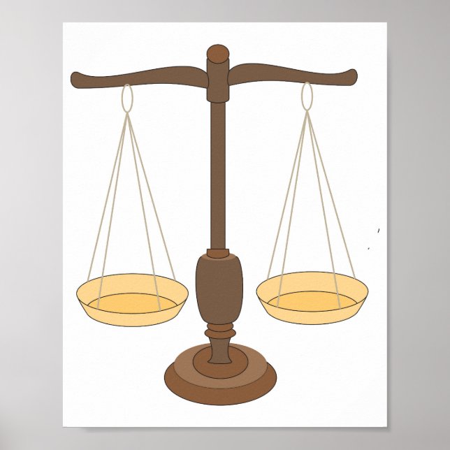 Poster Escala de Pesagem Antiga ou Feixe de Balanço (Frente)