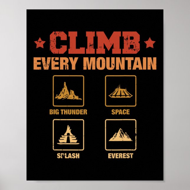 Poster Escalada a Cada Montanha Grandes Salpicos Espaciai (Frente)