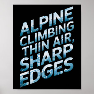 Poster Escalada Alpina Ar Fino Bordas Afiadas