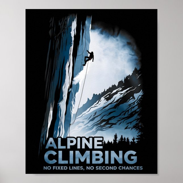 Poster Escalada Alpina Sem Linhas Fixas Sem Segundas Chan (Frente)