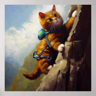 Poster Escalada de Rock Cat