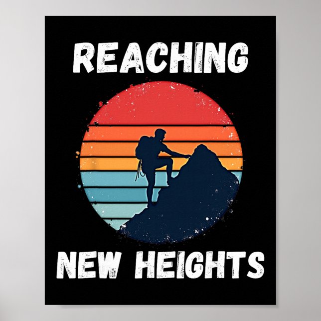 Poster Escalada em Rocha Alcançando Novas Alturas  (Frente)