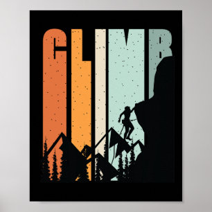 Poster Escalada em Rocha Estilo Vintage Retro Bouldering