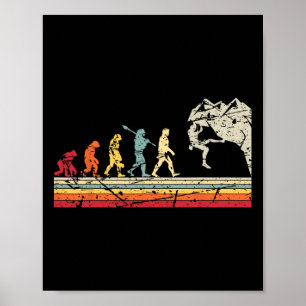 Poster Escalada em Rocha Evolução Humana Alpinista Vintag