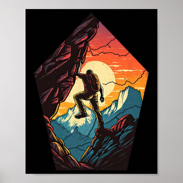 Poster Escalada em Rocha Montanha Indoor Outdoor Boulderi (Frente)
