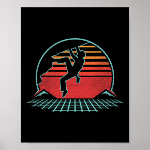 Poster Escalada em Rocha Retro Vintage Bouldering Estilo 