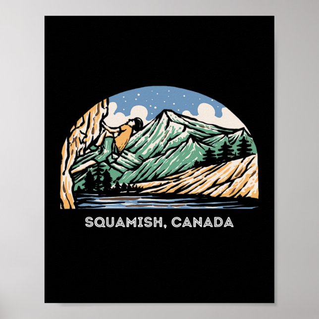 Poster Escalada em rocha vintage Squamish, Canadá Boulder (Frente)