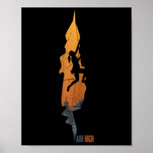 Poster Escalada - Escalada de Rocha Aim High Bouldering E