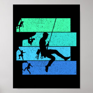 Poster Escalada Escalador Bouldering Rocha Crianças Menin