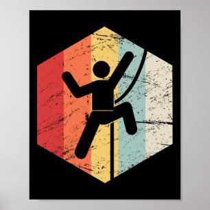 Poster Escalada Retro em Rocha