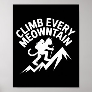 Poster Escalade Cada Meowntain Gato Divertido de Caminhad
