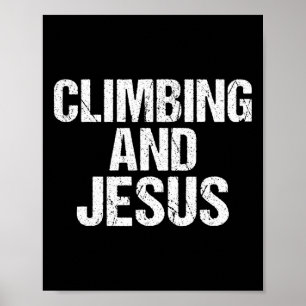 Poster Escalador De Pedra Árvore E Jesus