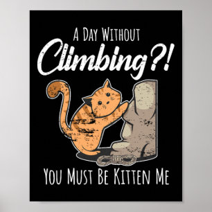 Poster Escalador de Rocha Alpinista Climber de Penhascos 
