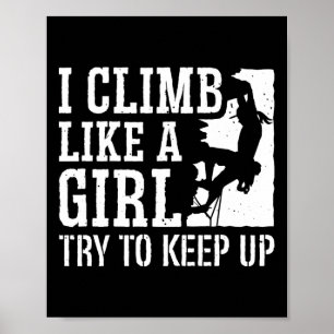 Poster Escaladora de Montanha Bouldering Garota de Escala