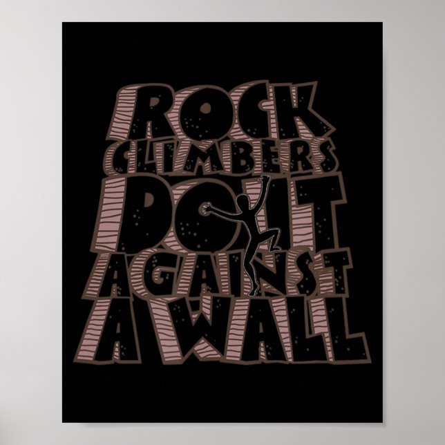 Poster Escaladores de Rock Fazem-No Contra Uma Subida Div (Frente)