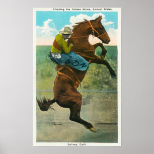 Póster Escalando as escadas douradas no rodeio anual
