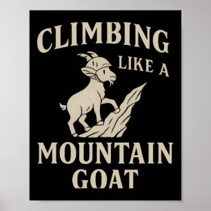 Poster Escalando Como Um Capacete De Cabra Da Montanha Ty