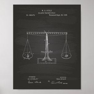 Póster Escalas da arte da patente de justiça 1885 -