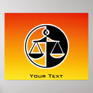 Poster Escalas de Justiça Laranja Amarelo