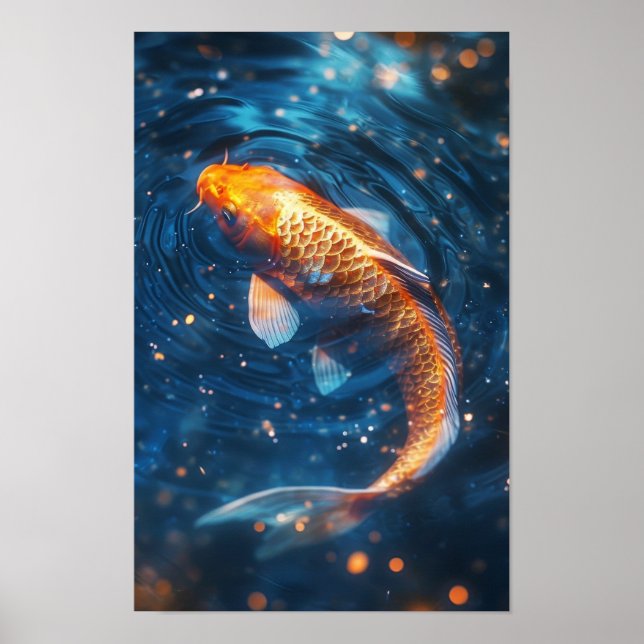 Poster Escalas majestosas de carpa - Posto de radiação az (Frente)
