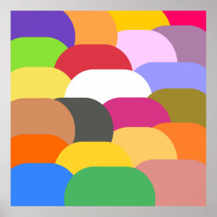 Poster Escamas sobrepostas padrão dos círculos