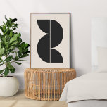 Poster Escândi Mínimo abstrato Geométrico<br><div class="desc">Um abstrato minimalista moderno com um escandinavo design geométrico "scandi" a preto sobre uma cinza natural quente e macia. O acessório perfeito para uma casa moderna.</div>