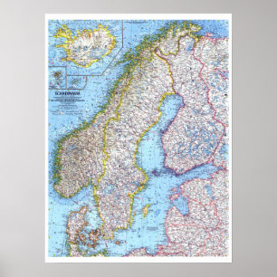 Poster "Escandinávia: Mapa desde 1963…