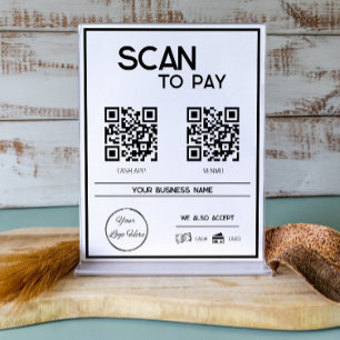 Poster Escaneamento de negócios de códigos QR brancos mín