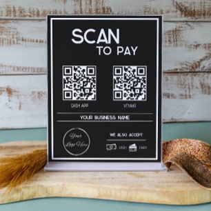 Poster Escaneamento de negócios de códigos QR preto 2 mín