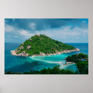Poster Escape tropical da ilha da rocha