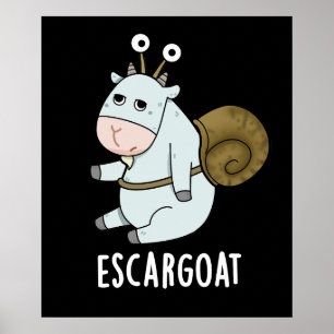 Poster Escar-Cabra Engraçado Francês Caracol Escuro BG