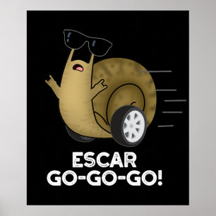 Poster Escar-go-go Engraçado Caracol Francês Escuro BG